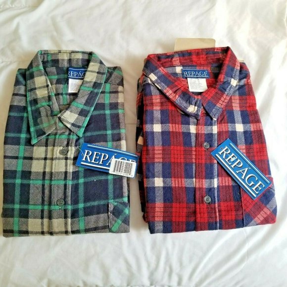 2X Plaid Vintage Mens 80/'s Van Heusen White Short Sleeve Button Down Shirt